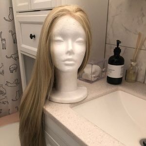 Human Blend Synthetic Blond Wig